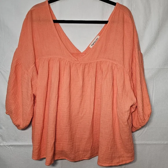 Melon Gauzy Top Oversized Medium - Picture 1 of 10